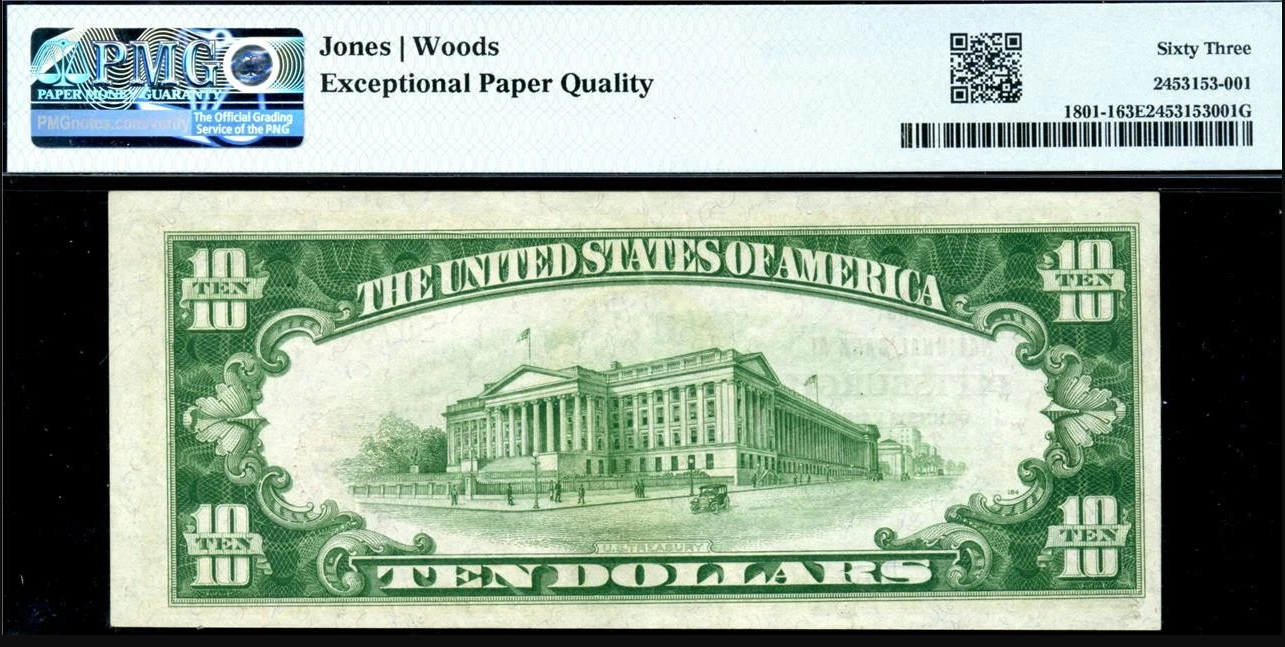 1929 $10 First National Bank Pittsburgh PA Fr. 1801-1 Type 1 PMG Choice Uncirculated 67 EPQ Misalignment Error RARE
