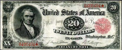 1891 $20 Treasury Note | The Coin Note | Fr. 375 | Extremely RARE | Very Lightly Circulated | High Condition Survivor