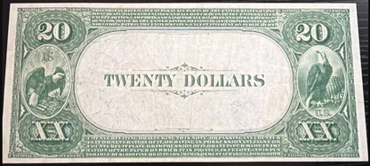 1882 $20 First National Bank Pawhuska Oklahoma National Currency Value Back 1 of 3 Known CN# 5961 RARE – Only 27 Total Notes Survive – Graded 45 in 1997