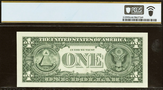 1988 $1 Federal Reserve Note PCGS 66 PPQ Super Radar Flipper Serial 69999996 Fancy Serial Rarity