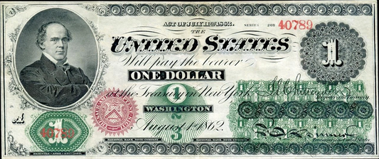 1862 $1 Legal Tender Note Fr. #16c – HIGH GRADE – The First U.S. $1 Note – Civil War Greenback – Salmon P. Chase